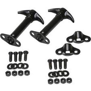 RAMPAGE PRODUCTS Hood Catch Kit for Jeep Wrangler/CJ | Pair, Steel, Black | 7601 | Fits 1945-1949 Jeep CJ2A / 1954-1983 Jeep CJ5 / 1976-1986 Jeep CJ7 / 1942-1945 Willys / 1987-1995 Wrangler YJ