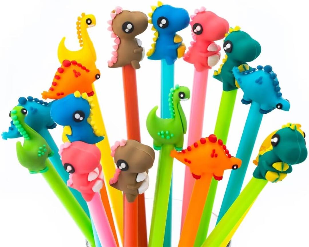 Cute dinosaur black ink pens,Cartoon fun kawaii writing gel pens for office school supplies,16pcs Set (cute dinosaur)…