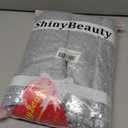 ShinyBeauty Silver Sequin Photo Backdrop 7x7ft - High-Grade Glittering Sequin Fabric Wall Backdrop for Wedding, Birthday, Baby Shower,Party Drapes(Silver) (7FTx7FT)