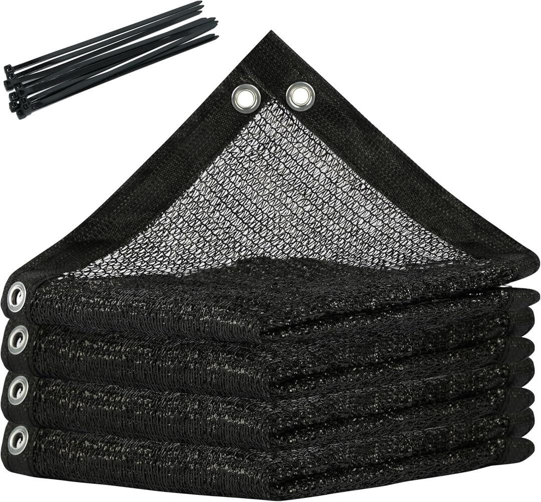 ShadeMart 50% Shade Cloth for Patio, Black 16FT x 16FT Shade Cover with Upgrade Grommets and Zip Ties, Mesh Sunblock for Plant, Vegetables, Chicken, Dog, Greenhouse, Pergola (We Make Custom Size)