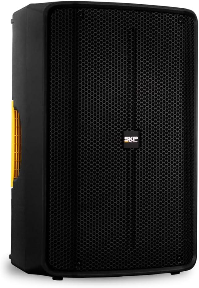 SKP PRO Audio Q10 MKII 10-Inch Portable PA System & Party Speaker, 1300W Powered Bluetooth Speaker with DSP, 3-Channel Mixer & XLR Out, Durable Active DJ Loudspeaker for Outdoor Events & Stage