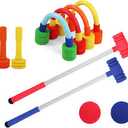 Children's Croquet Set Elastic Sponge Double Croquet Set Indoor and Outdoor Children's Training Rubber Foam Toy Suitable for Lawn, Backyard, Park, Etc