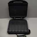 George Foreman 4-Serving Removable Plate Electric Grill and Panini Press, George Tough Non-Stick Coating, Drip Tray Catches Grease, Black