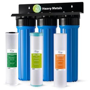 iSpring WGB32B-KS Whole House Water Filter System, 3-Stage Filtration, Reduces Heavy Metals, Hydrogen Sulfide, Chlorine, Chloramine, Sediments