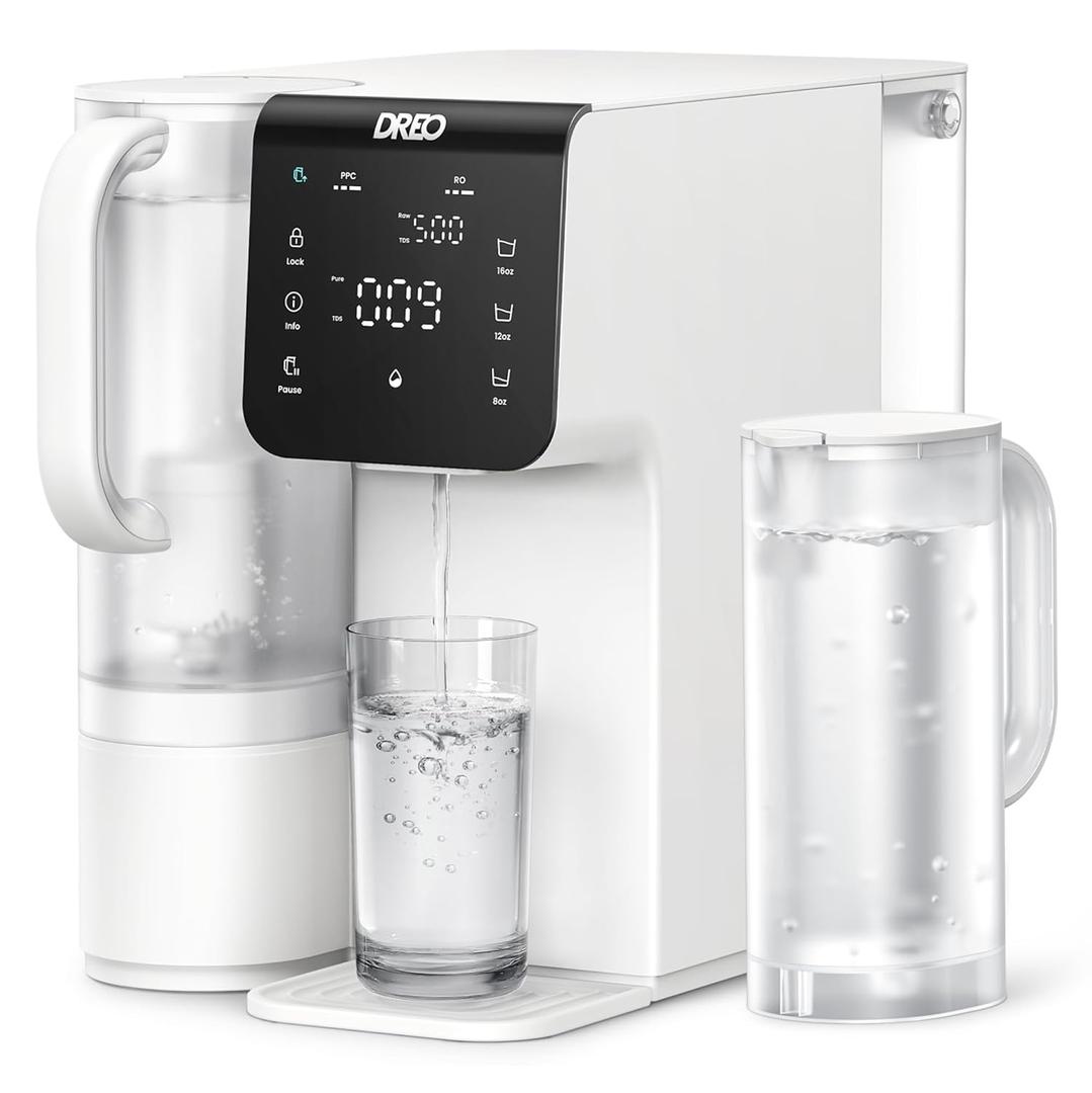DREO Countertop Water Filter, Reverse Osmosis Purifier with 7-Stage RO Filtration System, Portable Water Pitcher, Reduce TDS PFAS, 3:1 Pure to Drain