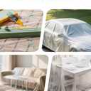 Voomey 6-Pack Plastic Drop Cloth 9x12 Feet - Waterproof and Clear Drop Cloth for Painting Sheet - Plastic Sheeting - Furniture Protection, and Floor Covering