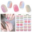 2 x Semi Cured Gel Nail Strips, 28 pcs Gel Nail Stickers Work with Any UV Lights, Long-Lasting Nail Wraps for women DIY Art Gift, Easy to Apply & Remove