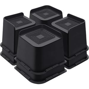 Bed Risers 4 Inch Heavy Duty, Furniture Risers for Bed Desk Table Sofa CouchOversized Bed Lifts Risers, Support up to 5000 Lbs(8 Pack Black)