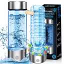 Upgraded Hydrogen Water Bottle Generator - Portable Rechargeable Hydrogen-Rich Water Machine, Rapid 3-Min for Enhanced Water Quality, Premium Travel-Friendly Design with SPE/PEM Tech (Silver)