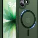 Magnetic for iPhone 17 Case, [Anti-Slip] [Military-Grade Drop Protection] [Camera Protection] Skin-Friendly Slim Translucent Shockproof Protective for iPhone 17 Phone Case, Forest Green