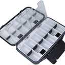 KEESHINE small tackle box, mini pocket portable fishing tackle box organizer, double sided plastic organizer box, travel storage containers for vest casting fly fishing