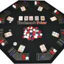 Poker Table Topper - Foldable Texas Hold 'Em Set with Carry Case, 300 Poker Chips, 2 Decks of Cards, and Dealer and Blind Buttons by Trademark Poker