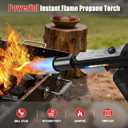Powerful Propane Torch Gun with Front-Mounted LED Light | Adjustable Flame Thrower Gun, Flamethrower for Searing Steak, Charcoal Starter, BBQ and DIY(Propane Tank Not Included)