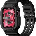 AmBand E1 Sport Case Band for Apple Watch Ultra 3/2/1 & SE 3/2/1 & Series 11 10 9 8 7 6 5 4 3 49mm 46mm 45mm 44mm 42mm 41mm 40mm 38mm, Shockproof & Scratch Resistant Rugged Bumper for Men Women