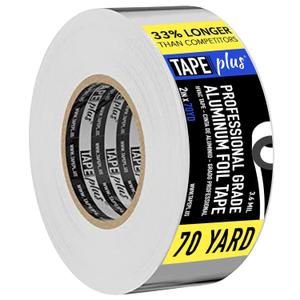 TapePlus Aluminum Foil Tape - HVAC & Ductwork Sealing with HVAC Tape - Metal Ductwork Insulation & Moisture Protection - Heat-Resistant Performance to 250F - 2 in x 70 yd, Pack of 1, Silver