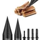 Firewood Log Splitter, Wood Log Splitter, 6 Pcs Wood Splitter Drill Bits, 38mm+45mm Easy Splitter Detachable Drill Bit Heavy Duty Electric Drills Screw Cone Driver Removable