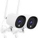 Security Camera Wireless Outdoor (2 Pack), 2K QHD Cameras for Home Security Indoor Camera(Plug-in), Motion Detection, IP66 Waterproof,24/7 Live Video Works w/Alexa and Google Assistant