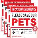 4pcs In Case of Emergency Save Pets Sticker | Pet Fire Rescue Sticker, Dog Inside Fire, Pet Alert Stickers for House | Weatherproof Outdoor Vinyl, 4" x 5"