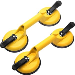 FCHO Glass Suction Cups Heavy Duty Aluminum Vacuum Plate Handle Floor Holder Hooks to Lift Large Glass/Tile Suction Cup Lifter/Moving Glasses/Pad for Lifting/Dent Puller (2 Pack)