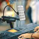 LMS Mic Stand Phone Holder, Flexible Phone Holder for Microphone Stand, iPhone Music Stand Holder Mount, Mic Stand Cell Phone Clip for iPhone 15 14 13 12 Pro Max Samsung Galaxy Pixel (Long, 16)