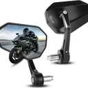 Motorcycle Side Mirrors Handle Mount Bar End Mirror, Universal Handlebar Rear View Bar End Mirrors for Motorcycles E-bike Scooters Snowmobile ATV (Rhombus)