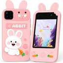 Kids Smart Phone for Girls Ages 3-8, No WiFi Toy Phone with 2.8" Touchscreen, Dual Camera, 32GB Card, Games, Music & Stories, Toddler Learning Cell Phone, Birthday for Kids (Pink)