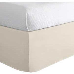 Todays Home Classic Tailored Bed Skirt Dust Ruffle, Cotton Blend Design, 14" Drop Length, Queen, Ivory