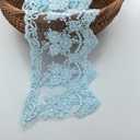 Lace Trim Ribbon, Delicate Crown Ribbon for Crafts Sewing and Bridal Wedding Dress Applique Decorations, 3.3inch Width 5 Yards/Lot (Arctic Blue)