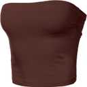 Women's Shapewear Tube Tops Strapless Ruched Built-in Shelf Bra Casual (Large, 014-black-1)