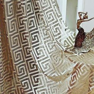 MYRU Black and Gold Sheer Curtains for Living Room Luxury Tulle Curtains (Gold,2 Panels 54 Inches by 90 Inches)