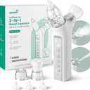 GROWNSY SniffEase Spa 3-in-1 Nasal Aspirator for Baby Spray, Suction & Mist, Hospital-Grade Powerful Electric Nose Suction with Soothing Light & Music, Larger Chamber (Grey)