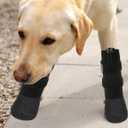 VALFRID Waterproof Grip Dog Shoes,Anti-Slip Dog Socks Boots,Zipper Dogs Booties Paw Protectors for Hardwood Floor,Indoor and Outdoor for Small Medium Large Dogs Black