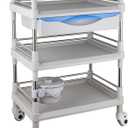 Rolling Utility Cart,Qiwey Medical Utility Cart with Big Drawer,3-Tier Esthetician Cart with Wheels Steel Plastic for Beauty Salon SPA Commercial Hospital Office Lab Cart White (3-Tier-Drawers Medium)