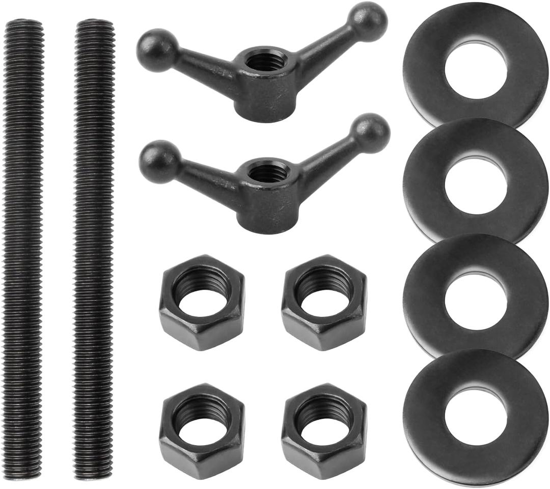 Hardware Kit for Moxon Vise, Bench Vise Screw Kit Includes 8 Inch Threaded Rods, Cast Knobs, Nuts & Washers Woodworking Workbench Tools Accessories