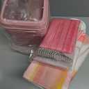 XLHOMO Bathroom Set - Pink and Gold Bathroom Accessories Set, Bathroom Sets with Shower Curtain and Rugs, Pink Shower Curtain Set with Bathroom Trash Can, Soap Dispenser, Soap Dish for Home Decor