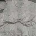 chouyatou Women's Summer Boho Embroidery Eyelet Dress V-Neck Collared Tiered Midi Tunic Dress (Large, White)