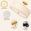 17.7" Gold Semi Flush Mount Ceiling Light,3-Light Modern Linen Fixture