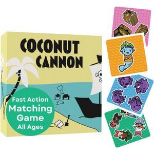 Coconut Cannon - Fast Action Pirate-Themed Matching Game for Family Fun, Ages 6+, 2-5 Players, Perfect for Game Night, Parties, Travel, & Family Gatherings