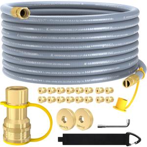 12FT 3/8" Natural Gas Hose, Low Pressure LPG Hose with Quick Connect, For 5249 Blackstone Griddle Weber, Char-Broil,Pizza Oven, Patio Heater and More NG Appliance Propane to Natural Gas Conversion Kit