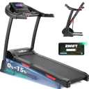 THERUN Incline Treadmill, Treadmills for Running and Walking, 300 lbs Weight Capacity Folding Treadmill with 0-15% Auto Incline, Wide Belt, 3.5HP, App, Heart Rate, Red
