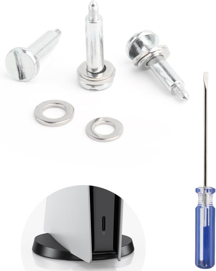 3PCS for PS5 Base Stand Screws for PlayStation 5 PS5 Vertical Fixing Screw Replacement Console Bottom Holder with Repair Tools