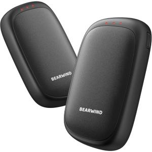 Electric Hand Warmers Rechargeable - 2 Pack Magnetic Pocket Heater Handwarmers with AI Chips, Portable Hunting Gear, Reusable Winter Essentials, Gift Ideas for Men, Women, Outdoor (Black)