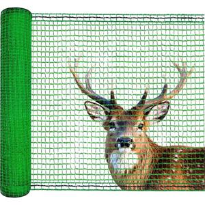 Deer Fence Netting, 4x100 Ft Plastic Mesh Netting for Garden Protection, Temporary Fence Animals Barrier for Bird, Chicken, Reusable Mesh Fencing Roll for Vegetable, Fruit Tree, Shrubs, Green