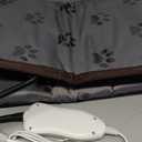 Dog Heating Pad 28x18in with Smart Thermostat Switch and Power Line Protection Tube,Obtained MET and UL Dual Certification,Waterproof Puppy Heating pad-Paw Print