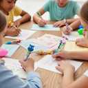 2 x 24 Pcs Animal Multicolor Pens 4 Colors in 1 Ballpoint Pen Bulk with 4 Pcs Easter Eggs for Kids Girls Boys Easter Basket Stuffers Party Favors Easter Egg Fillers Hunt