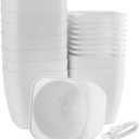 ZEONHAK 5 Inches Self Watering Planter, 10 Pack Plastic Self Watering Pots with 10 Wick Ropes, Wicking Flower Pots for Violets, Ocean Spider Plant, Orchid, Plants, Flowers, White