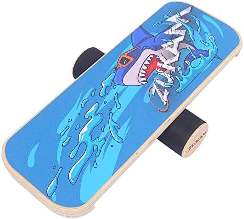 ZUKAM Balance Board Trainer, Wooden Balancing Board with Workout Guide to Exercise and Build Core Stability, Wobble Board for Skateboard, Hockey, Snowboard & Surf Training