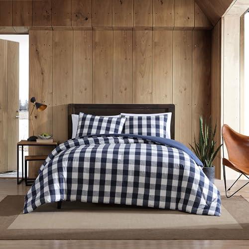 Eddie Bauer - Twin Comforter Set, Reversible Bedding with Matching Sham, Medium-Weight for Year Round Use, Dorm Essentials (Lakehouse Blue)