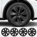 Hubcaps for Tesla Model Y Wheel Covers 19 inch 2021-2024 Hubcaps 4 Pcs Compatible with Tesla Model Y Rim Protector Replacement Wheel Cover Exterior Accessories,Black