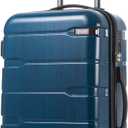 Coolife Carry On Luggage 22x14x9 Airline Approved Hardside PC+ABS Suitcase with TSA Lock, Lightweight Rolling Travel Luggage with Spinner Wheels(Caribbean Blue, 20in)